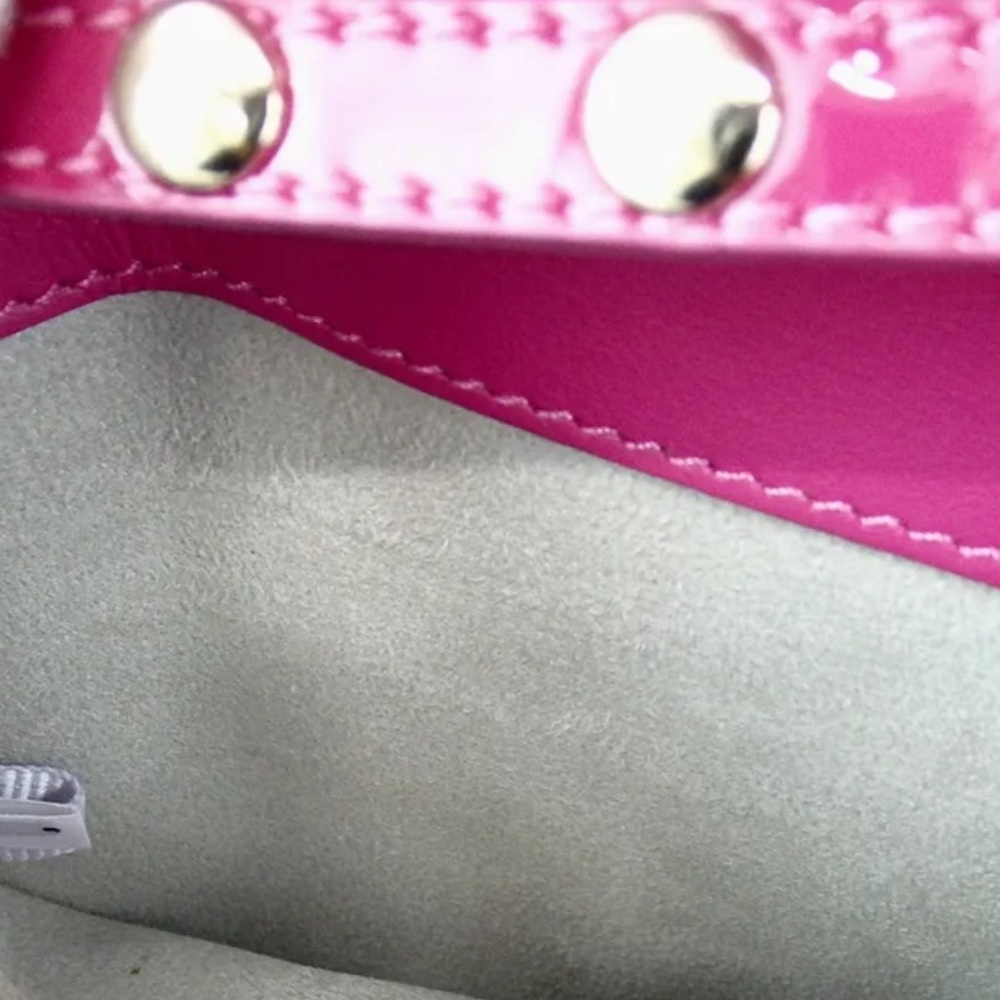 AUTH JIMMY CHOO 2way Handbag Suede Patent Leather RARE Barbie Pink - Picture 12 of 13